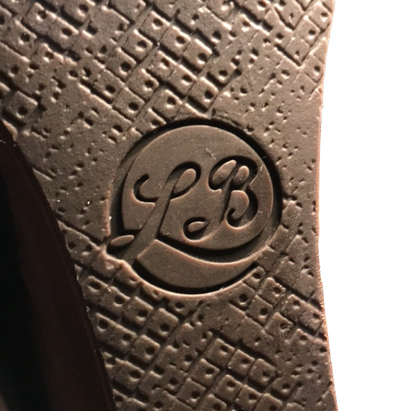 LUCKY BRAND Yolene Black Leather Ankle Booties w/3.5" Stacked Wedge Heel—Sz 9M - Picture 6 of 16